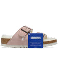 Birkenstock Arizona Shearling Pink sandali unisex in rosa - vista laterale