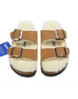 Birkenstock Arizona Shearling Light Brown sandali unisex in marrone chiaro - dettaglio suola