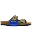 Birkenstock Arizona Military Green sandali unisex in verde militare - vista laterale