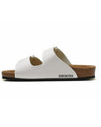 Birkenstock Arizona White sandali unisex in bianco - vista frontale