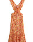 Bethany | Abito lungo elegante da donna con volant e stampa floreale