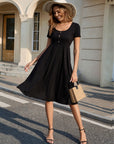 Abito Donna Maloi – Girocollo, Taglio A-Line Midi e Vita Elastica con Tasche Estate