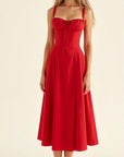 Bonnie | Abito midi floreale chic con corsetto da donna