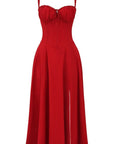 Bonnie | Abito midi floreale chic con corsetto da donna