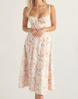 Bonnie | Abito midi floreale chic con corsetto da donna