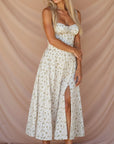 Bonnie | Abito midi floreale chic con corsetto da donna
