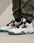 Nike Air Jordan 4 Retro Lucid Green Rasta Nero Verde Rosso Uomo - 5