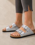 Birkenstock Arizona Silver sandali unisex in multicolore - vista posteriore