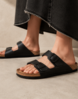 Birkenstock Arizona Black sandali unisex in nero - vista posteriore
