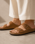 Birkenstock Arizona Light Brown sandali unisex in marrone chiaro - vista posteriore