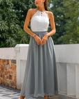 Claire | Abito lungo da donna con scollo all'americana per invitate a matrimoni