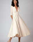 Daisy | Abito midi svasato da donna per invitate a matrimoni