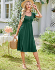 Abito Donna Maloi – Girocollo, Taglio A-Line Midi e Vita Elastica con Tasche Estate