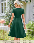 Abito Donna Maloi – Girocollo, Taglio A-Line Midi e Vita Elastica con Tasche Estate