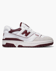 New Balance 550 Scarpe Uomo Bianche e Bordeaux Stile Retro Basket