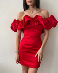 Ella | Vestito Mini con Volant da Donna per Ospiti di Matrimonio
