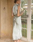 Eloise | Abito midi elegante da donna con scollo all'americana drappeggiato