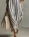Florence | Abito lungo oversize a righe in lino da donna