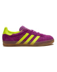 Sneakers Adidas Gazelle Indoor Viola Shock e Giallo Fluo in Suede