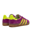 Sneakers Adidas Gazelle Indoor Viola Shock e Giallo Fluo in Suede