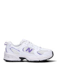 New Balance 530 sneakers ragazzi in bianco viola - vista laterale