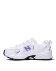 New Balance 530 sneakers ragazzi in bianco viola - vista dettaglio