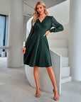Juana Vestito Donna – Stile Vintage Scollo a V, Maniche Lunghe e Taglio A-Line Midi Elegante