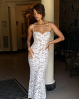 Hannah | Abito lungo aderente in pizzo da donna per invitate a matrimoni