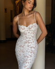 Hannah | Abito lungo aderente in pizzo da donna per invitate a matrimoni