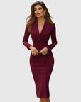 Harper | Abito midi sartoriale da donna con maniche lunghe e bottoni sul davanti