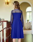 Vestito Aishi per Ragazza – Maniche Lunghe in Mesh, Taglio A-Line e Vita Alta con Tasche