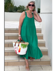 Jenna | Abito lungo casual a balze senza maniche da donna