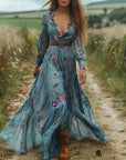 Jennifer | Abito lungo boho con volant da donna per l'estate