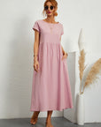 Kaitlyn | Abito Midi Donna Largo con Tasche e Maniche Corte