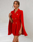 Laura | Mini abito blazer a mantella da donna con bottoni dorati