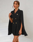 Laura | Mini abito blazer a mantella da donna con bottoni dorati