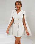 Laura | Mini abito blazer a mantella da donna con bottoni dorati
