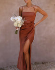 Laura | Abito lungo da donna in satin primaverile