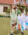 Vestito Aishi per Ragazza – Maniche Lunghe in Mesh, Taglio A-Line e Vita Alta con Tasche