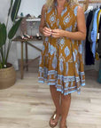 Lily | Vestito Mini Donna Boho Stampato Senza Maniche