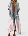 Lily | Abito lungo bohemien da donna in cotone con scollo a V e tasche