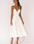 Lily | Abito da sposa midi con scollo a cuore e spalline sottili da donna