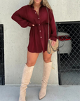 Lucia Camicia da Donna – Abito con Bottoni a Maniche Lunghe, Taglio Fluido Elegante e Versatile
