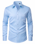 Camicia Uomo David – Camicia Antimacchia Elasticizzata, Senza Pieghe e Maniche Lunghe