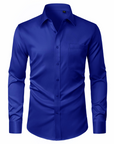 Camicia Uomo David – Camicia Antimacchia Elasticizzata, Senza Pieghe e Maniche Lunghe