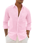 Hugo Camicia Uomo – Camicia Cotone Lino Maniche Lunghe, Stile Leggero & Casual Chic