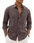 Hugo Camicia Uomo – Camicia Cotone Lino Maniche Lunghe, Stile Leggero & Casual Chic