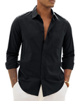 Hugo Camicia Uomo – Camicia Cotone Lino Maniche Lunghe, Stile Leggero & Casual Chic