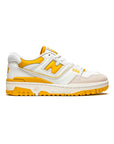 New Balance 550 Scarpe Uomo Bianche e Giallo Oro Stile Retro Sportivo