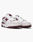 New Balance 550 Scarpe Uomo Bianche e Bordeaux Stile Retro Basket